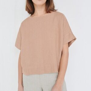 Linenfox Mona Top in “Dusty Peach”